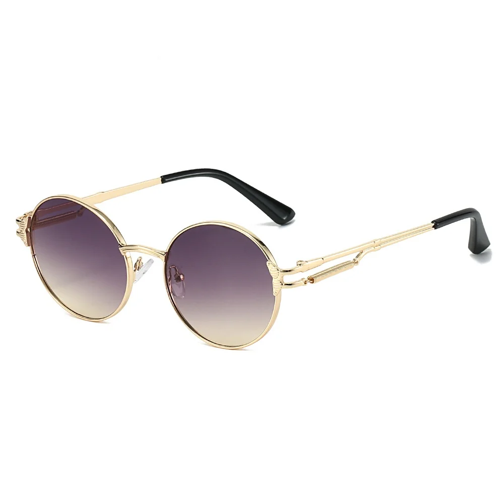 

New Retro Gradient Round Frame Women Sunglasses Y2K Luxury Personality Brand Hip Hop Punk Frame Design Men Trendy Glasses UV400