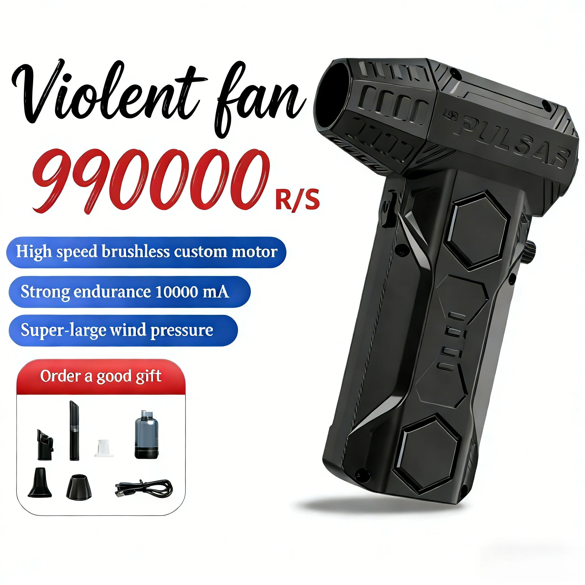 

X11 500000RPM Air Duster Vacuum Blower Power Display | Car Cleaning High Power