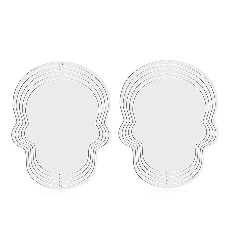B84B Sublimation Wind Spinners Blanks, 2 Pack 10 Inch 3D Double Sided Aluminum Hanging Spinner, for Garden Decor, White