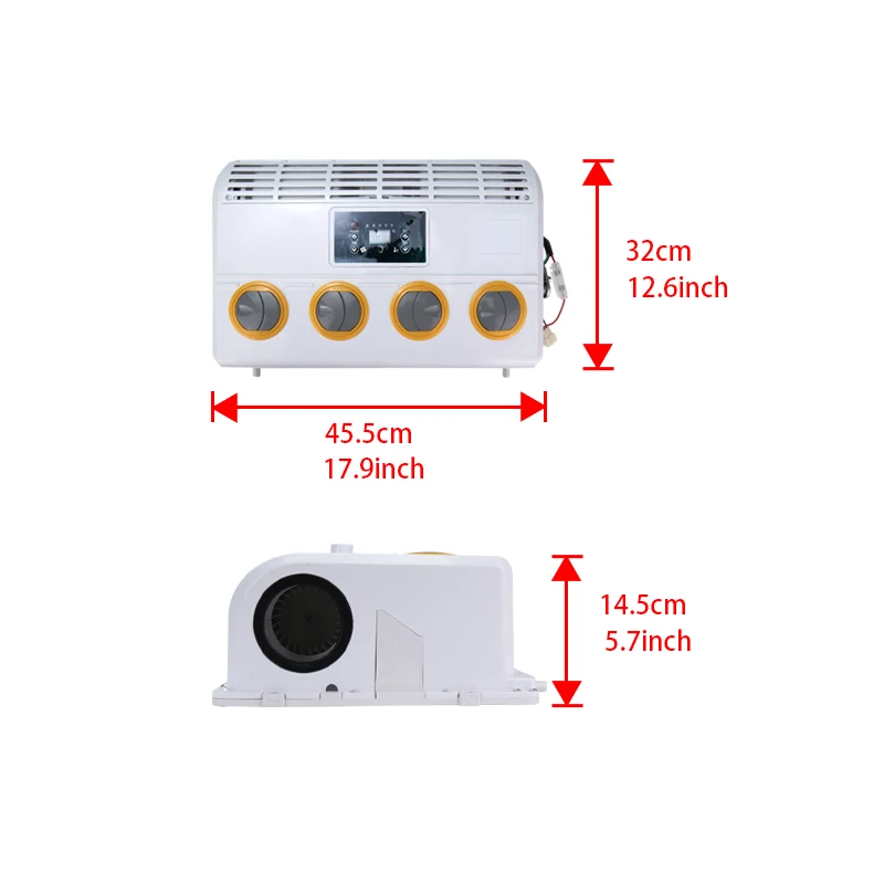 Uniwersalny parownik klimatyzacyjny 12V/24V A/C montaż naścienny na samochód dostawczy do pojazdów ciężarowych o dużej ładowności ciągnik autobusowy