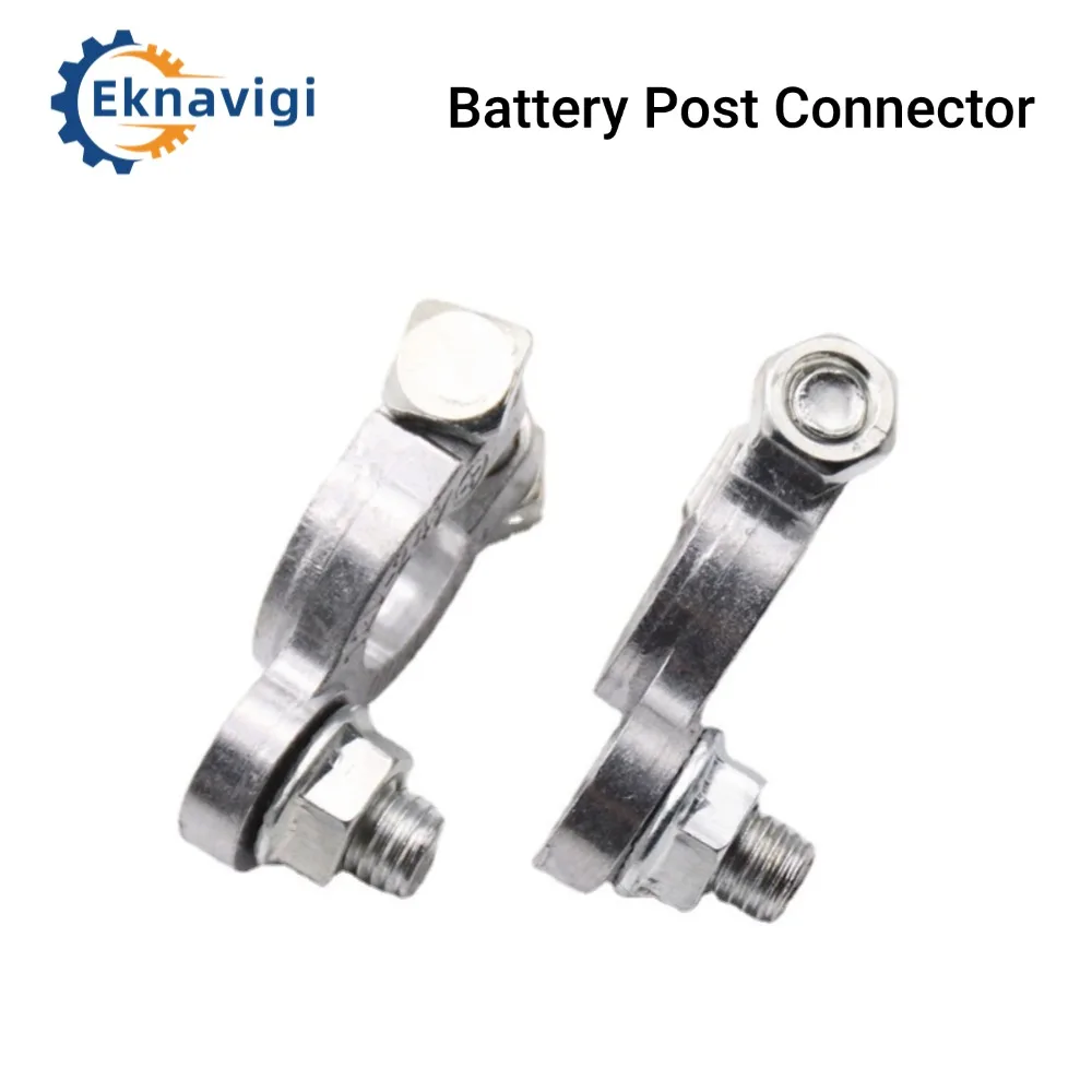 Anode + Cathode 2-piece Set of Car Battery Post Connector Screw Clamp, 12V-24V Battery Aluminum Alloy Terminal