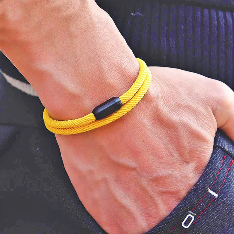 Simple Style Stainless Steel Motorcycle Equipment Men Wrist Rope Bracelet Accessories Grade A Thread Outdoor Cycling Braslet