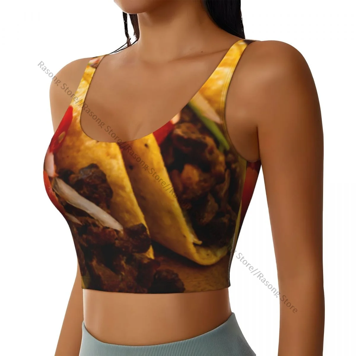 

Women Sexy Sports Vest Tacos- Mexican Food Female Streetwear Sport Lingerie Tee Crop Top