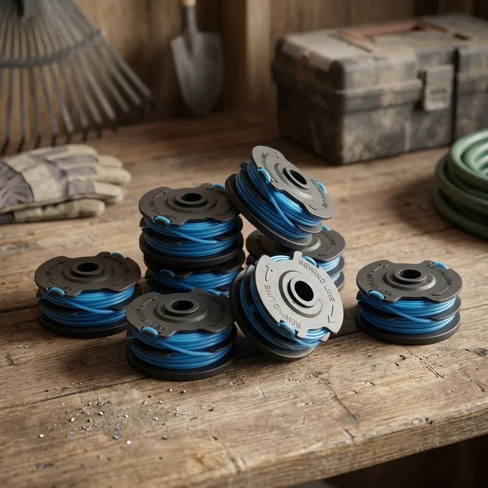 8pcs Dual Line Replacement Trimmer Line Spool for 21212 21272 Lawnmowers Diameter 65x24mm 1.6mm 8.2m Nylon Blue