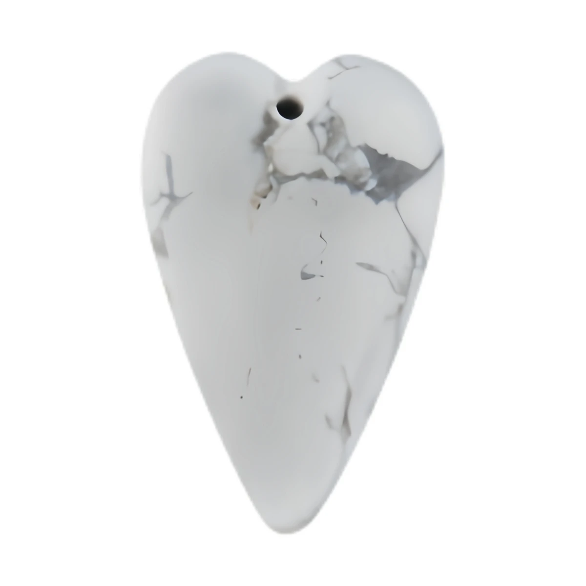Howlite Long Love Heart Gemstone Pendant for DIY Making Jewelry Necklace Healing Chakra Crystal Teardrop 25x40mm