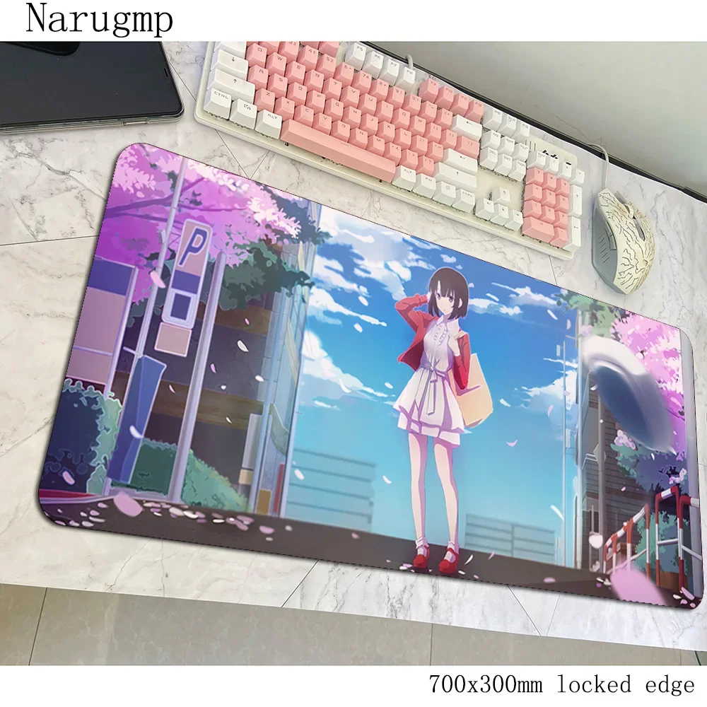 Katou Megumi коврик для мыши, аксессуар для киберспорта 900x400x4 мм, коврик для мыши, аниме, игровой коврик, высококачественные коврики, коврик для клавиатуры и мыши, геймер