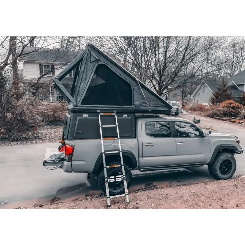 Custom Lightweight Aluminum 4x4 Pickup Truck Bed Topper Pop-up Camping Tent Canopy Shell Oxford Fabric for Outdoor Adventures