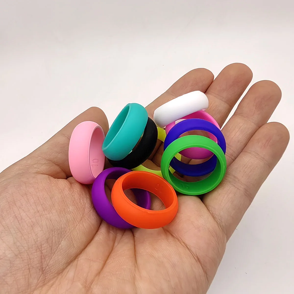 10 teile/satz Sport Silikon Ring Liebhaber Unisex Paare Hochzeit Gummibänder Hypoallergen Flexible Finger Ringe 8mm 10 Teile/satz – Detail 9