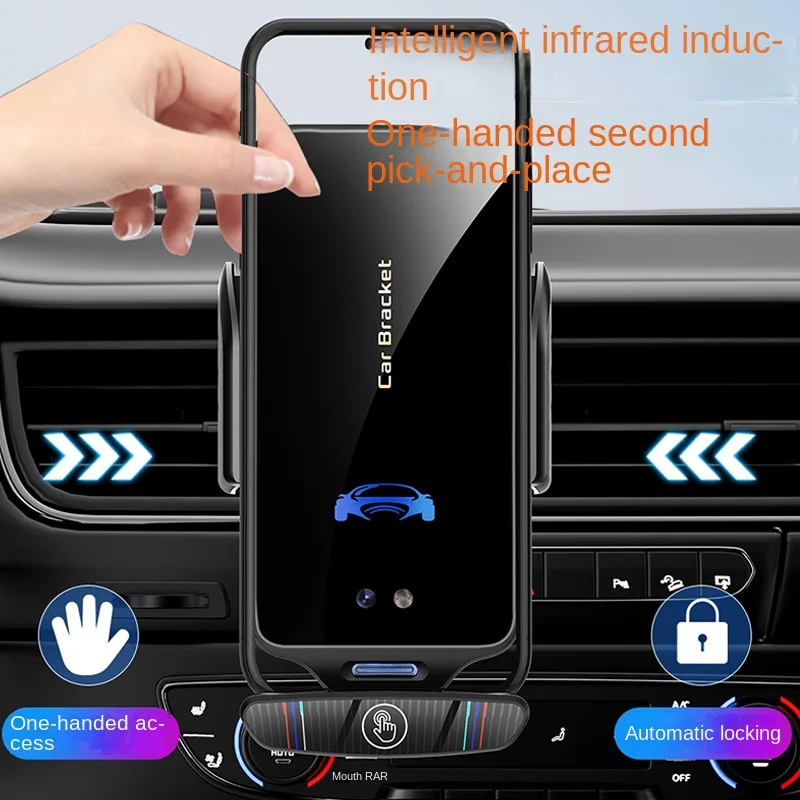 Automatic Car Wireless Charger 15W Fast Charging Magnetic Car Mount Phone Holder For iPhone Samsung Xiaomi Infrared Induction