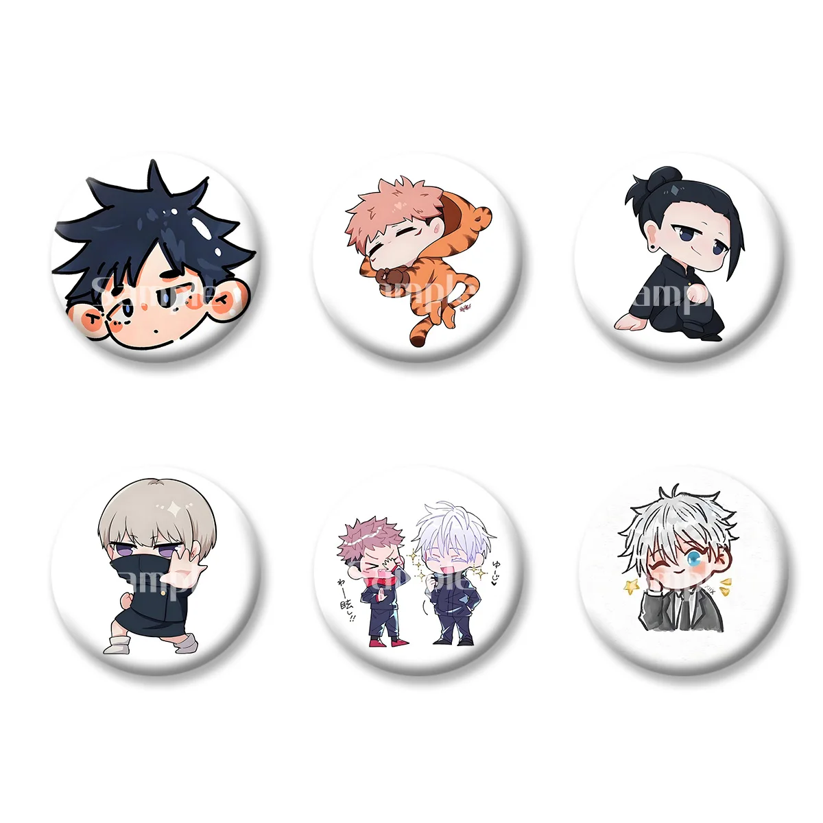 

Jujutsu Kaisen Itadori Yuji Gojo Satoru Flash Badge Keychains Makeup Mirror Fridge Magnet ACG Goods Anime Cartoon Peripherals