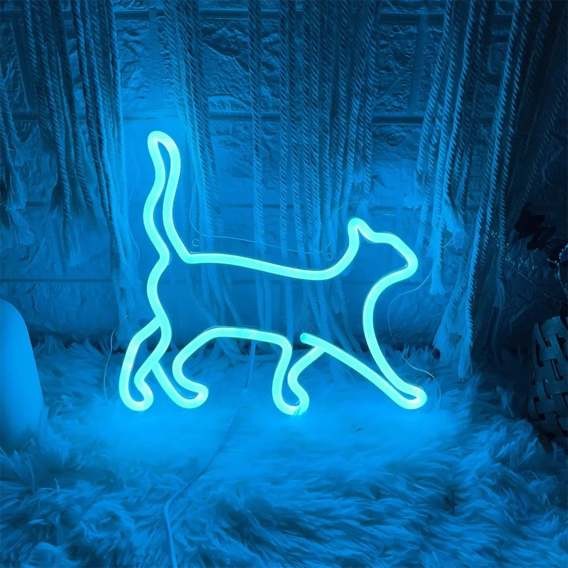 Cat Neon Sign Cat Pet Neon Art Decor Bedroom Kid Room Wall Decor Coffee Bar Pet Shop Decor Gift for Cat Lover