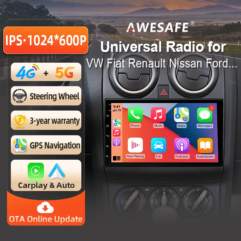 Univerzalni avtoradio z brezžičnim CarPlay za Volkswagen