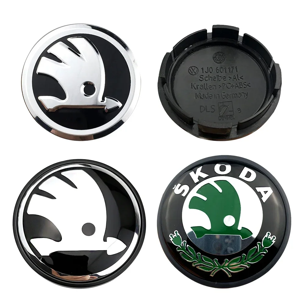 4Pcs/Lot 56mm 60mm 65mm Car Wheel Center Cap Logo Hub Cover Badge Emblem For Skoda 1J0601171 3B7601171 Styling Accessories