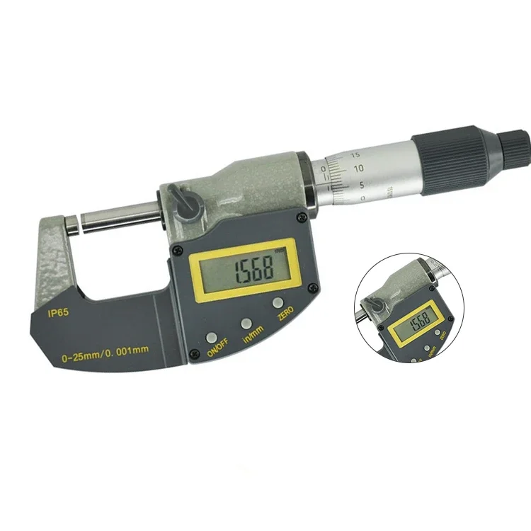 0.001 Mm 0-25 Mm Digital Micrometer Electronic Micrometer With Scale Line Outside Micrometer With USB Data Cable