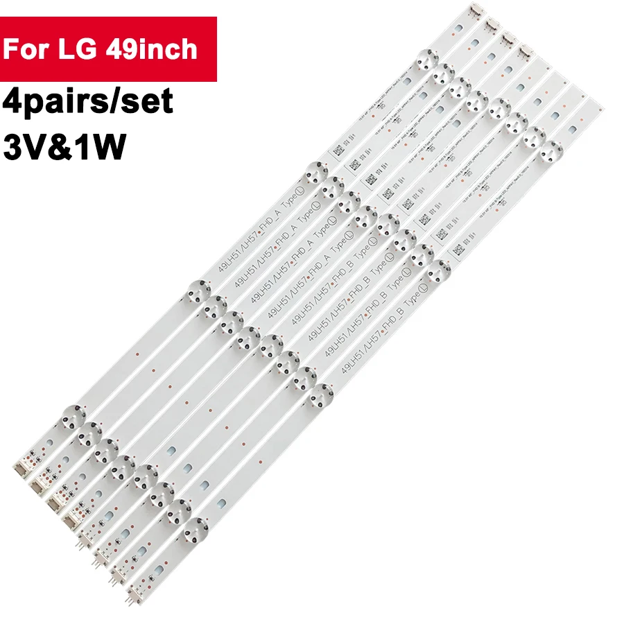 

4Pairs/Set 3V 1W TV Led Backlight Strip For LIG 49LH51 SSC-49inch-FHD-A-REV00-150924 49LH5700 49LH51-FHD-A 49LH51-FHD-B 49LH60