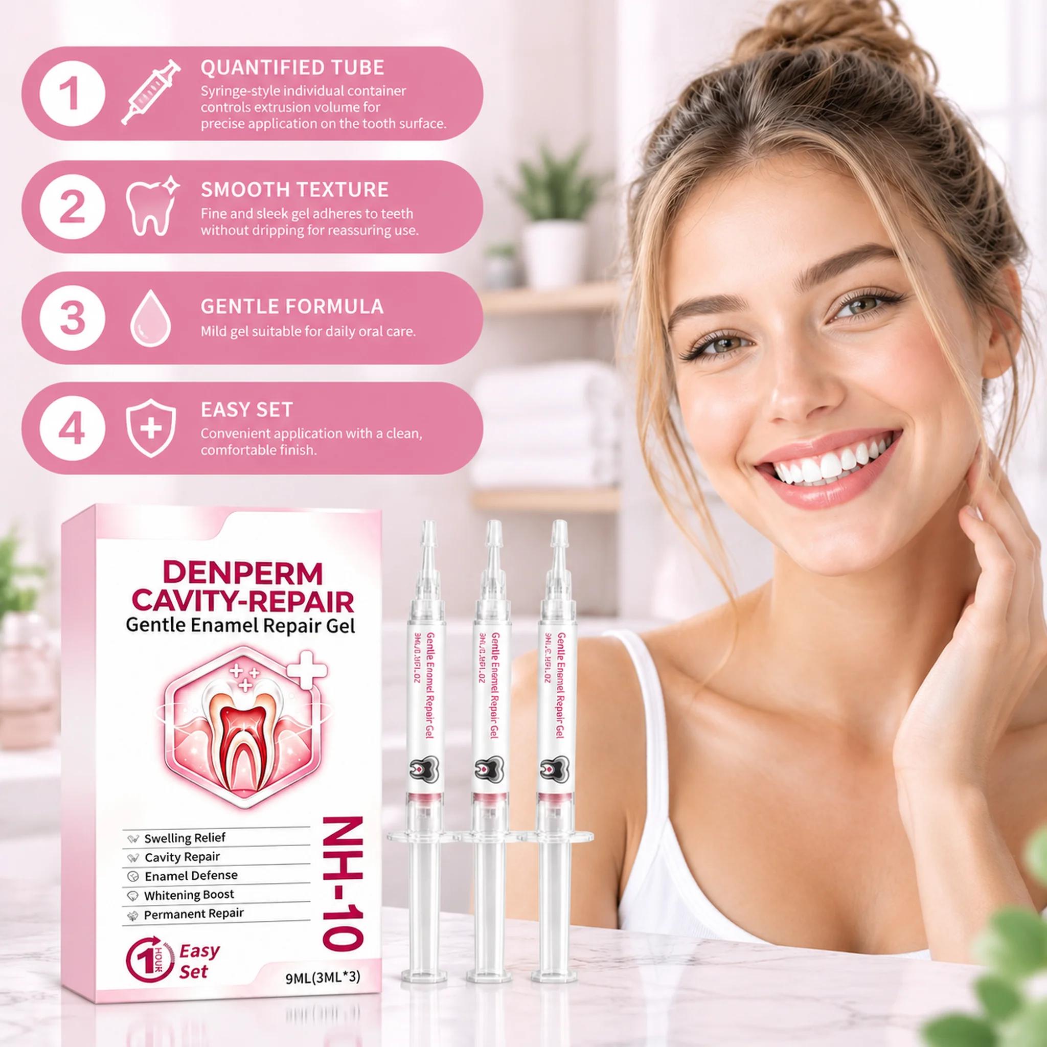 Cavity Enamel Repair Gel Relieve Gum Swelling And Discomfort Brighten Teeth Boost Whitening Effect Gentle Formula Care For Teeth