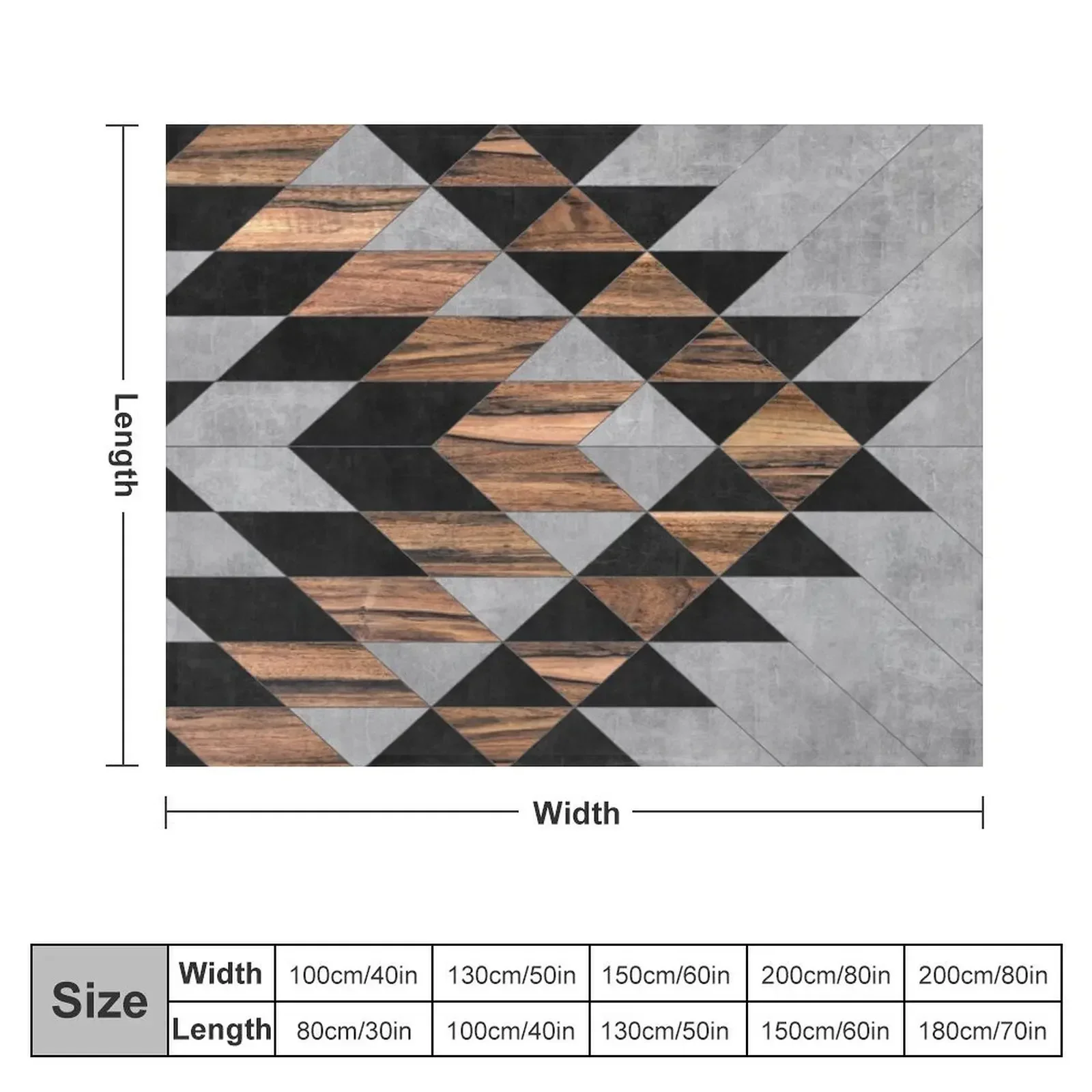 Urban Tribal Pattern No.10 - Aztec - Concrete and Wood Throw Blanket decorative Personalized Gift Designers Blankets