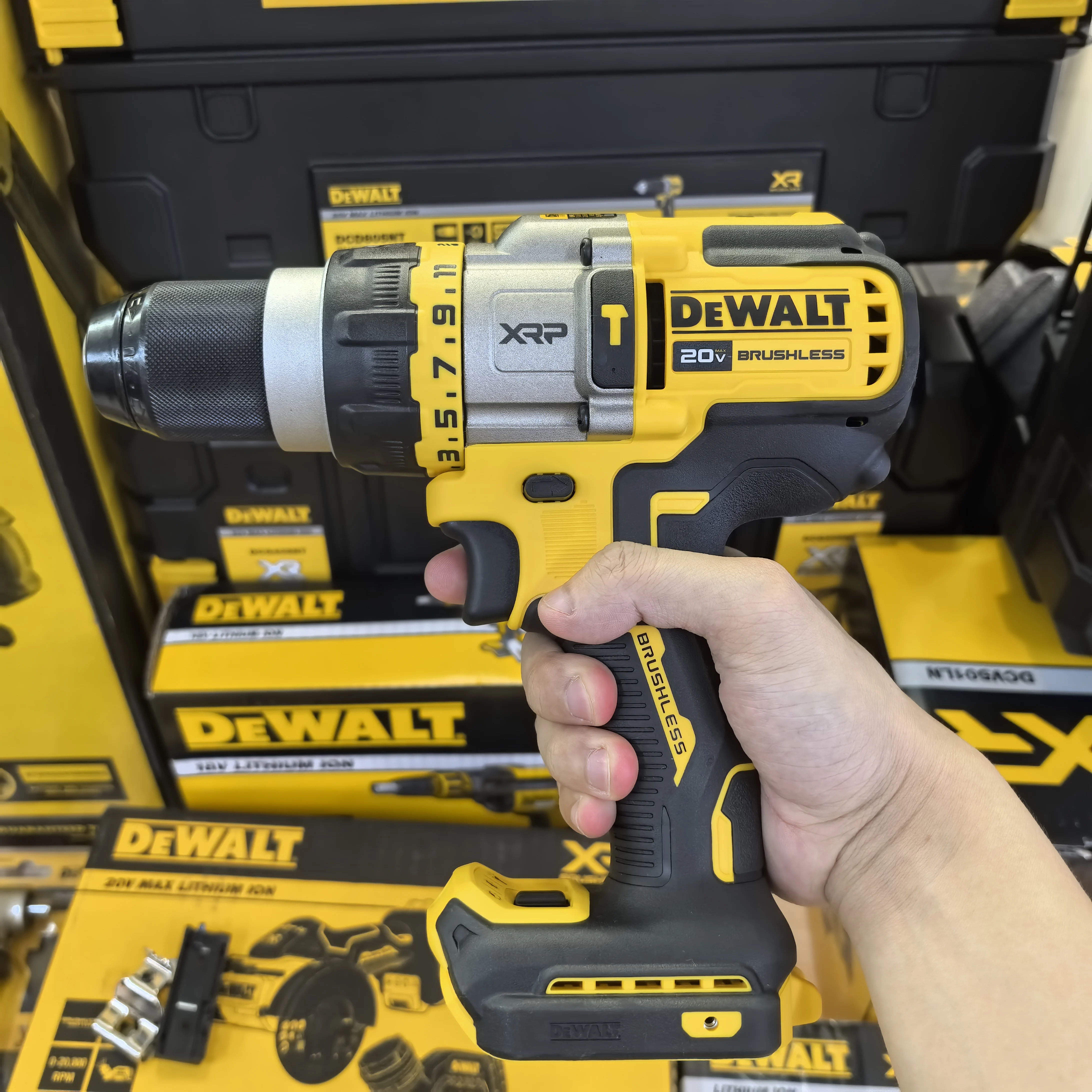 Imagem -02 - Cordless Hammer Drill Brushless Motor Furadeira de Impacto Elétrico 20v Ajuste Flexvolt Ferramentas Elétricas Dewalt-dcd999