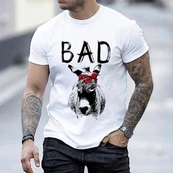 Fashion Bad Donkey Print T-shirt Men Summer Casual O-neck Short Sleeve Tops Tees Clothing