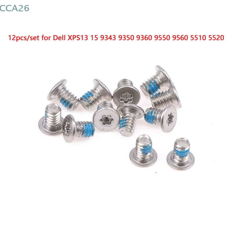 12pcs Laptop Bottom Case Screw Set For Dell XPS13 15 9343 9350 9360 9550 9560 5510 5520 9365 For Laptop Bottom Case