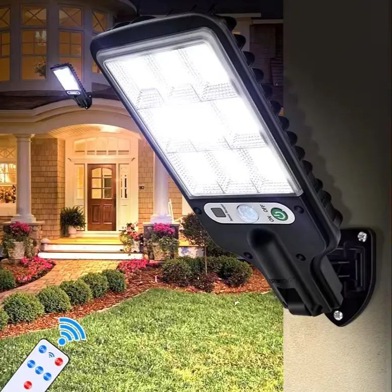 Solar Outdoor Lights Solar Powered Street Motion Sensor Light LED Security Waterproof Lamp with 3 Lighting Modes for Garden Yard