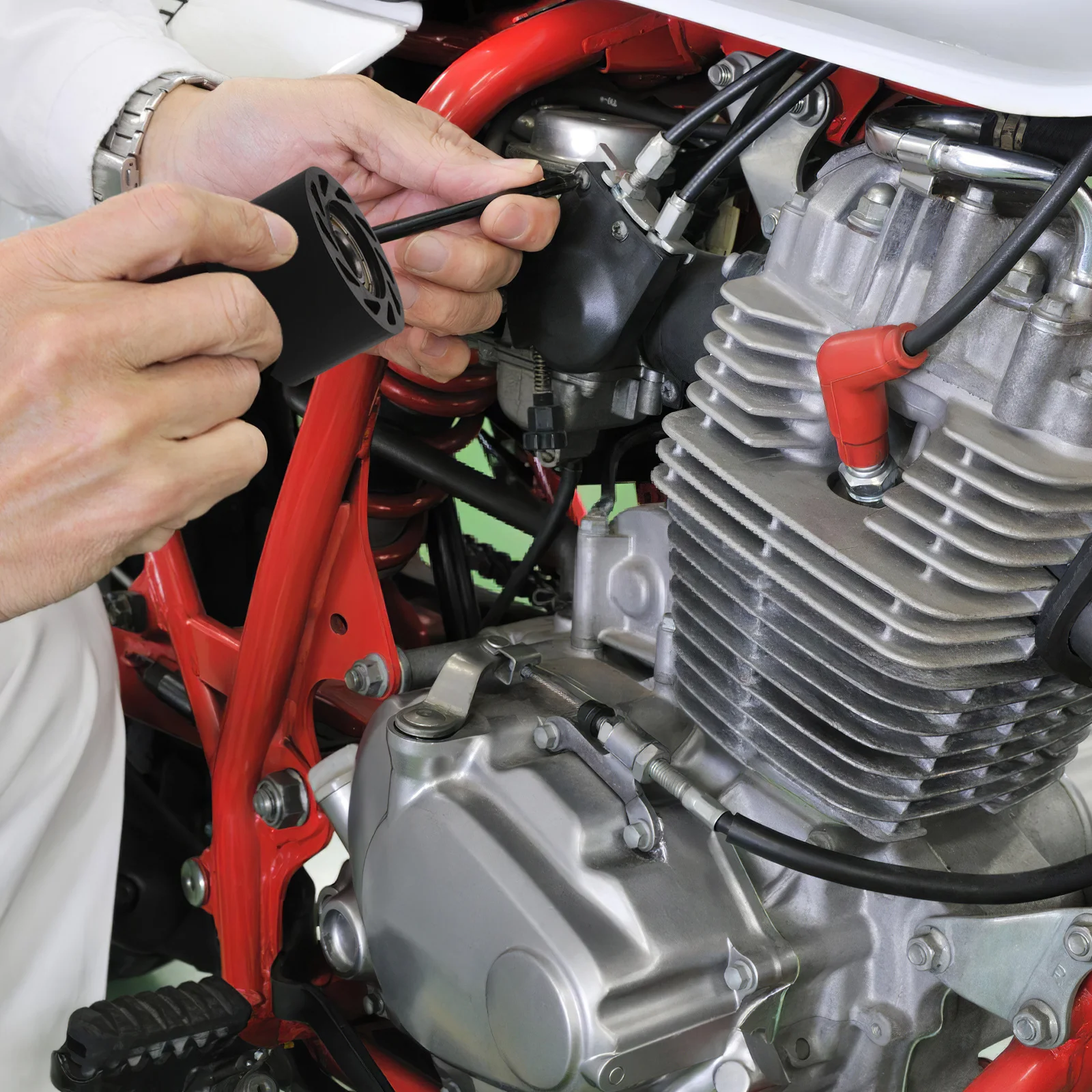 

2Pcs Motorcycle Chain Tensioner Roller Wheel Precision Guide Chain Roller Pulley Enhanced Stability Reduced Vibration Compatible