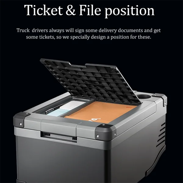 Camping Car Refrigerator Colku 38L Food Truck Refrigerator 24V 12 Volt Car Freezer With File Ticket Position