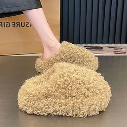 Winter 2025 Fashion Women's Shoes Comfortable Plush Velvet Warm fluffy Slippers Home Non-slip Lightweight Soft Indoor slippers