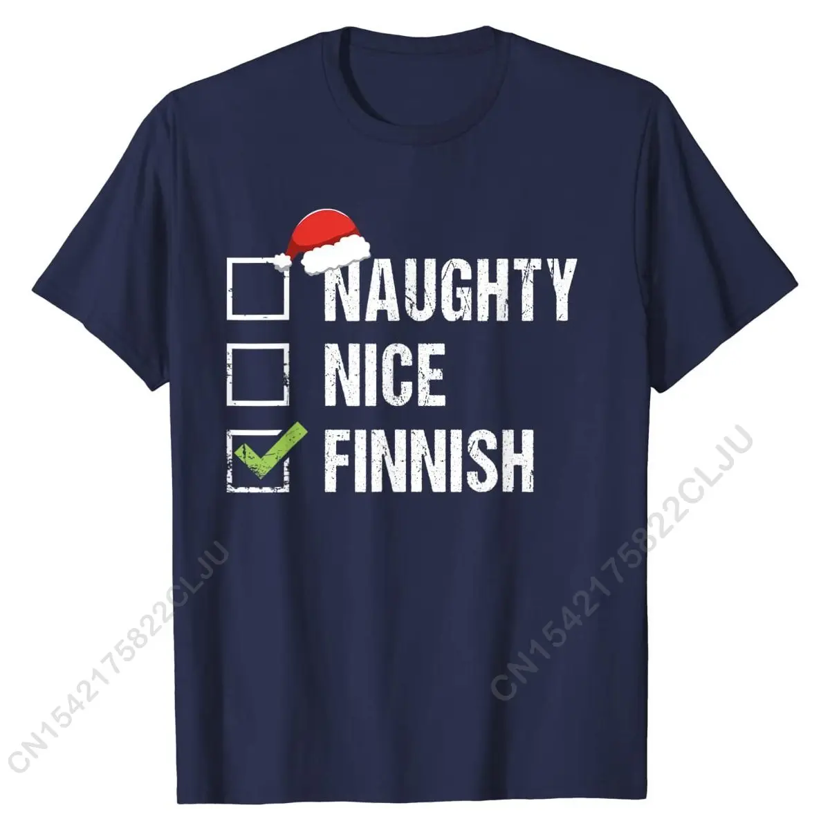 Naughty Nice Finnish Shirt Santa Hat Finland Christmas Gift T-Shirt Casual Cotton Youth Men Tees Funny On Sale Tshirts