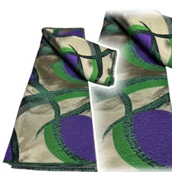 Luxury Nigerian Colours Gild Brocade Lace Fabric African Jacquard Lace Fabric 2025 High Quality Tulle For Woman Holiday AH2166