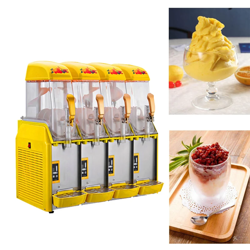 

Large capacity snow melting machine smoothie cold drink manufacturing machine commercial 4-cylinder snow mud machine