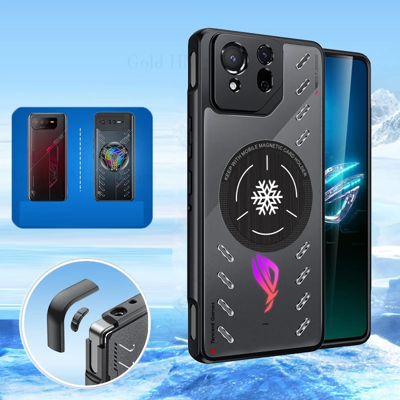 

Cooling Heat Dissipation Graphene Case For Asus ROG Phone 9 Pro For Magsafe Shockproof Transparent Cover For Rog Phone 8 7 6 Pro