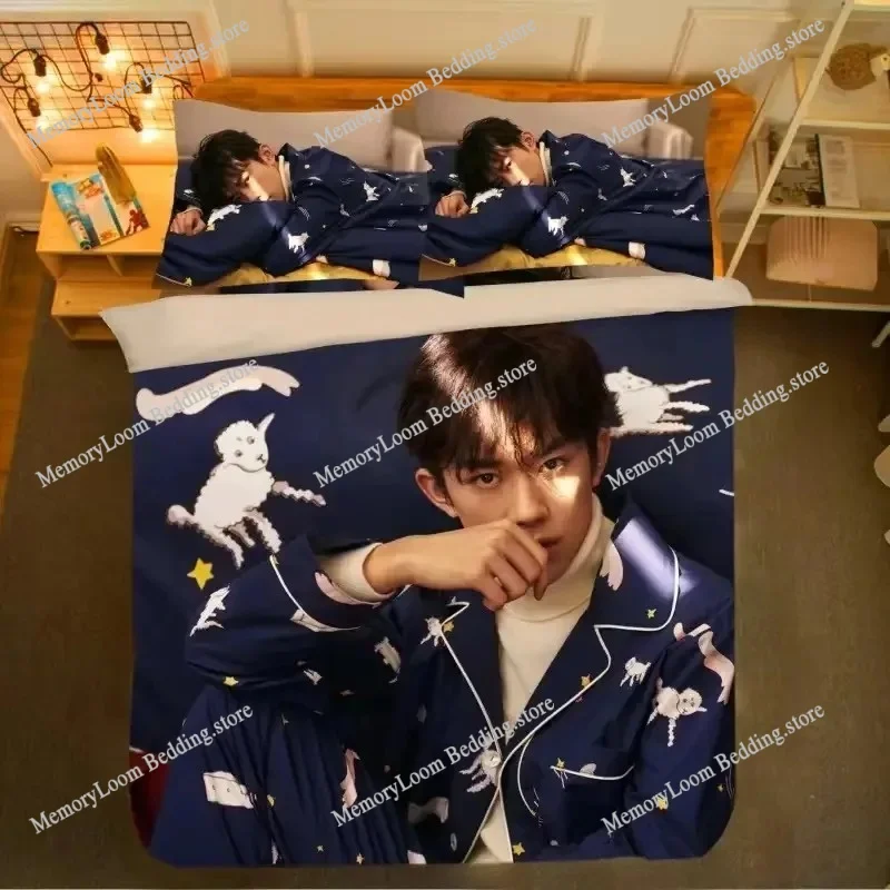 

TF Boys Pillowcase+ Duvet Cover Single Dormitory Student Knit Wang Yuan Wang Junkai Qian Xi Photos Double Bedding Set