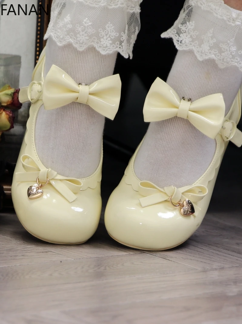 Lolita Mid-Heel Women's Shoes Sweet Cute Chunky Heel Platform Summer Pumps Pink Elegant Princess Pumps Japanese Original