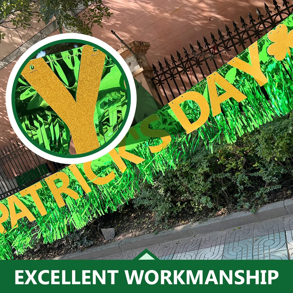 

St Patrick's Day Banner Party Decoration Supplies Pulls Flags Bunting Hanging Festive Decor St Patricks Day Banner