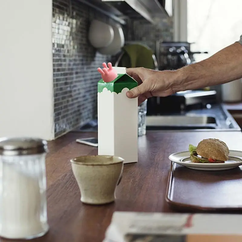 1/2 Uds. Tapa de cartón de leche de panera de vaca, utilitarios de cocina, impresión 3D, tapa de botella de leche divertida, desviador de leche en caja, Mac de ordeño