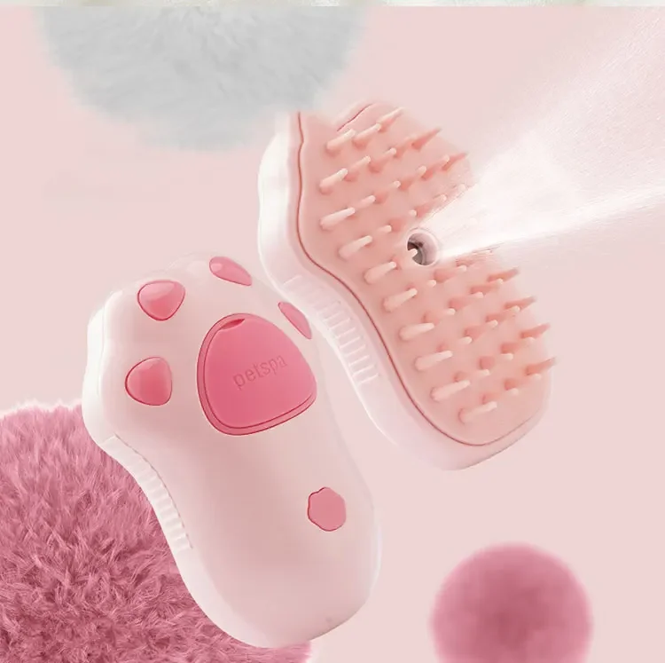 Cat Claw Wholesale Electric Pet Dog Cat Steam Massage Brush Pet Hair Removal Comb Cat Dog Charging USB