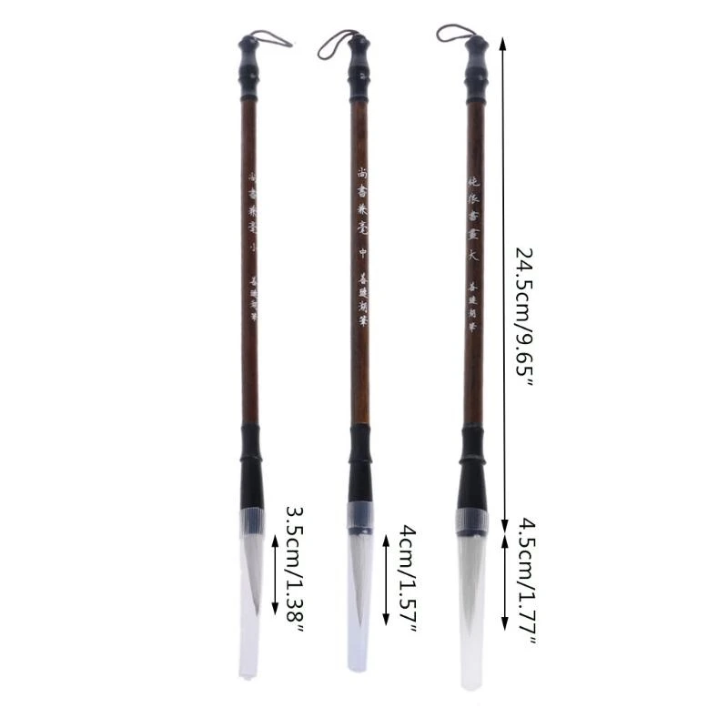 090f 1pc китайская каллиграфия щетки ручка волчья волосы написание кисти деревянная ручка