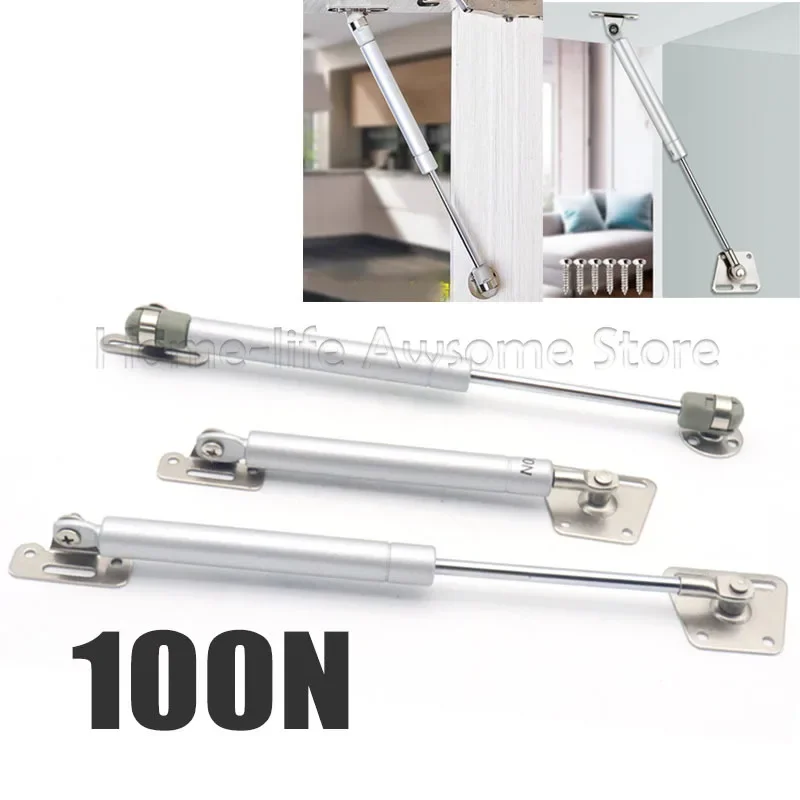 100N Iron Copper Hydraulic Gas Spring Strut Hardware Furniture Door Hinge Kitchen Cabinet Lift Pneumatic Support Telescopic Rod
