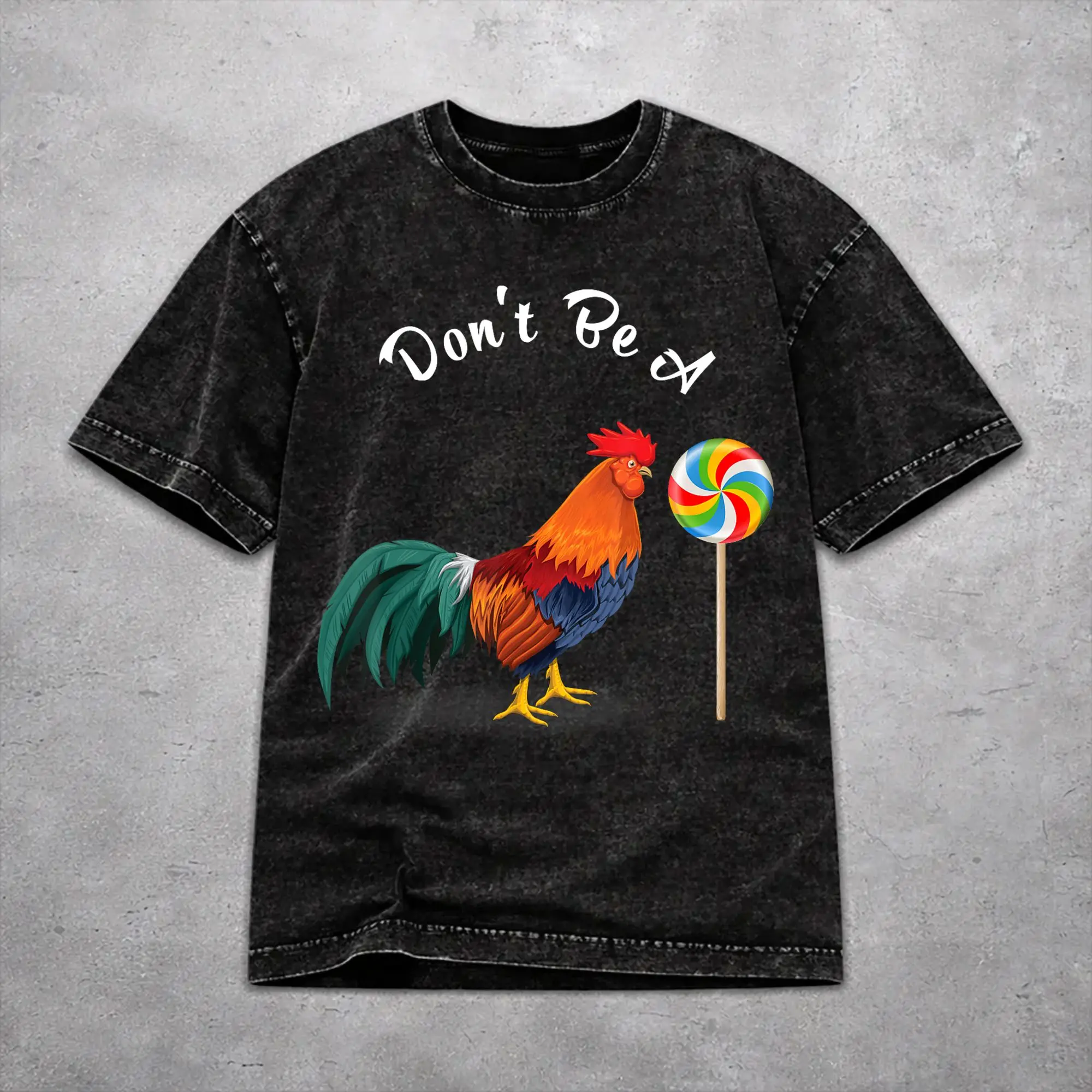 Don't Be A Sucker Funny Chicken Meme Washed T Shirt Fashion Harajuku Men Women  Oversize T-Shirts Tee 100% Cotton