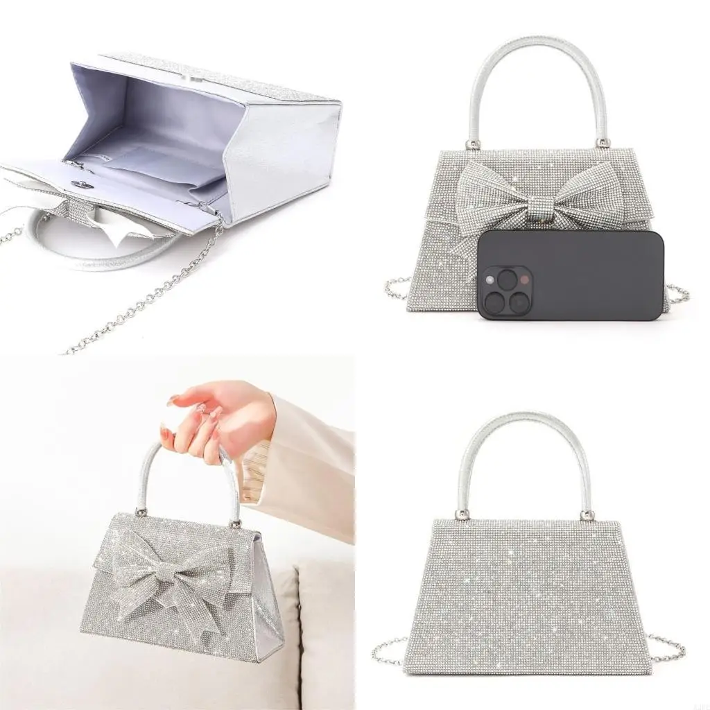 

Sophisticated Evening Clutch with Rhinestones Butterfly Detail Shoulder Bag