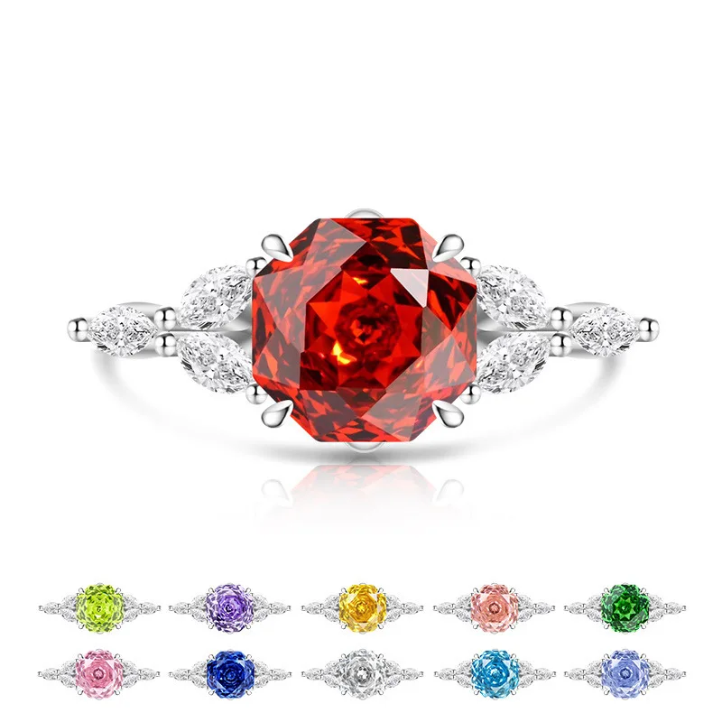 

Кольцо из стерлингового серебра 925 пробы с романтическим дизайном в виде цветочной ветви, инкрустированное высокоуглеродистыми бриллиантами, женское ювелирное украшение, подарок