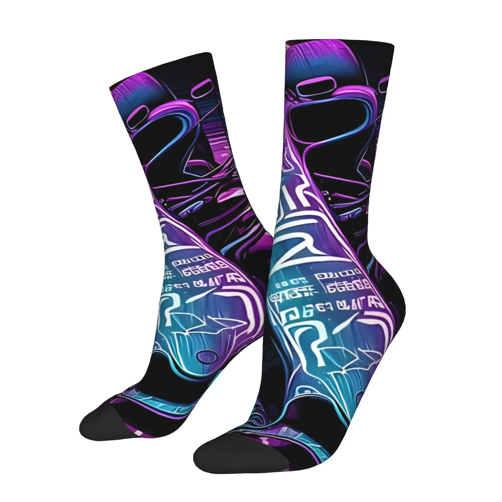 

Race Car Neon Unisex Winter Socks Happy Socks Street Style Crazy Sock