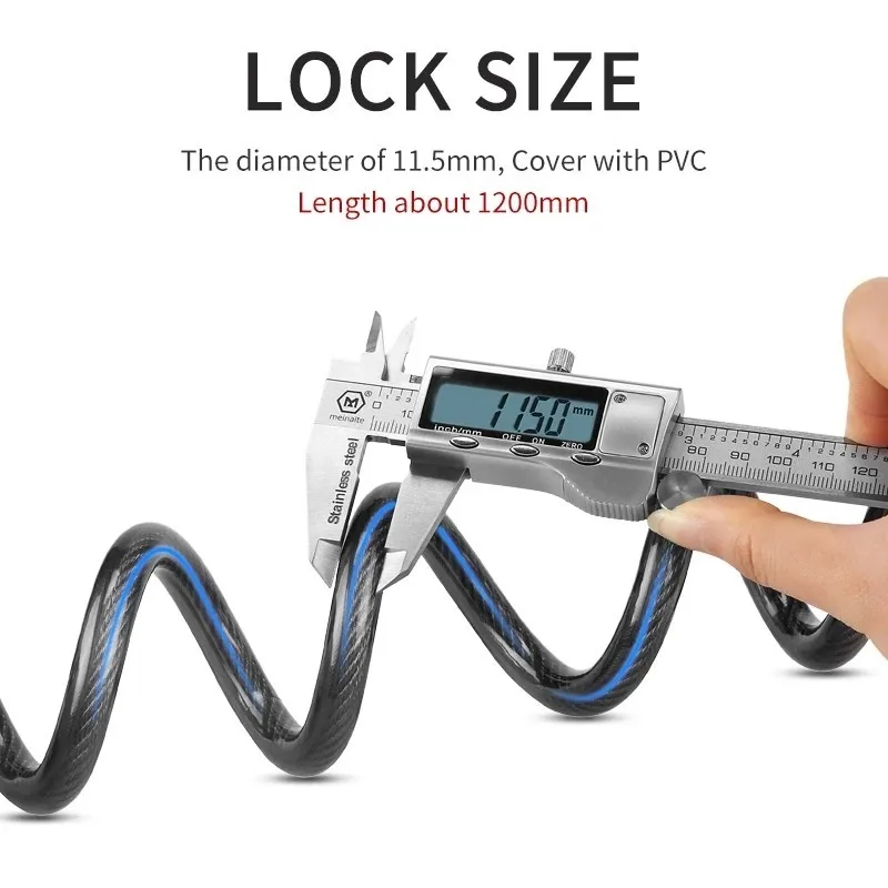 ULAC Alarm Lock Strong Steel Cable Anti-Theft Security Wire Suitable for Bicycle Electric Car Motocycle Cycling Parts
