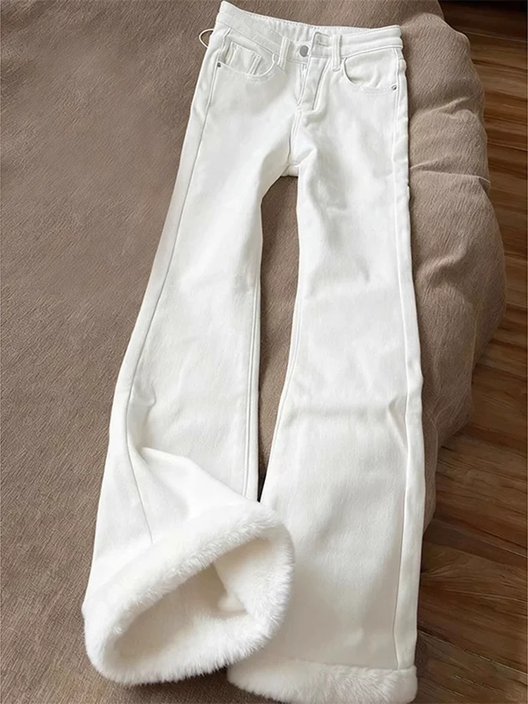 

Мужские зимние джинсы Cleanfit Thiened Fce Lined Bell Bot в американском стиле, прямые брюки-кюлоты, длинные штаны