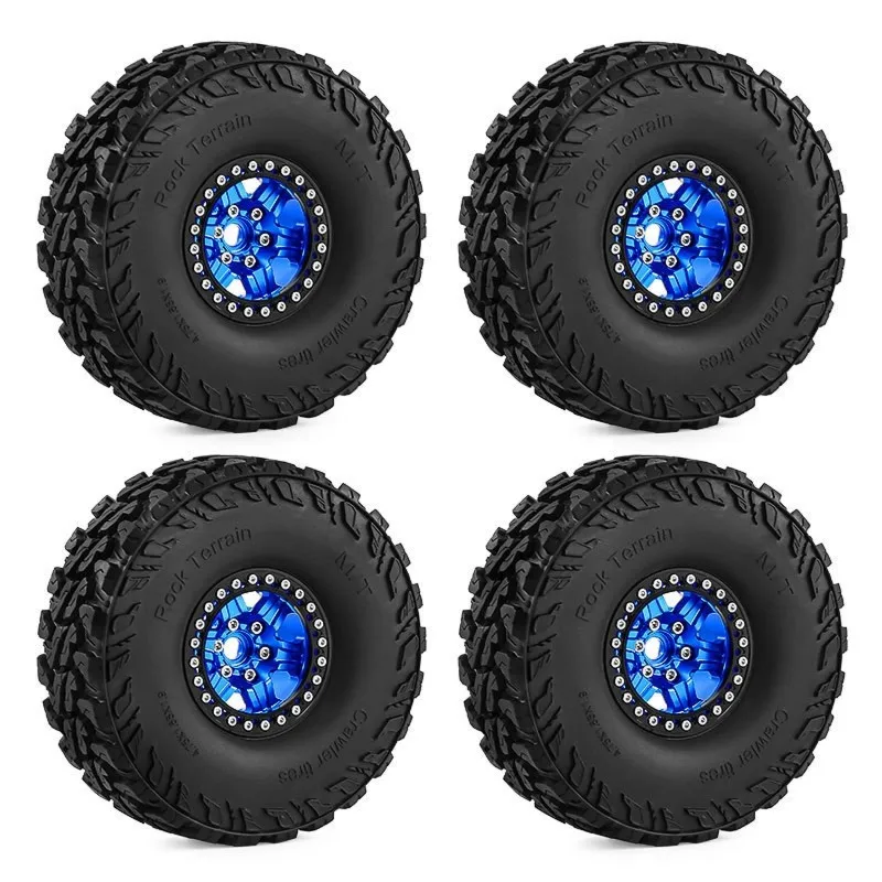 MACH-4Pcs RC Car Upgrade Wheels And Tires For 1/10 SCX10 Third Generationtrx4 90046 D90 RC Car Accessories D388