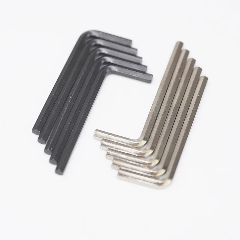 مفتاح ألين سداسي أدوات إصلاح يدوية ، طلاء بالنيكل ، أسود على شكل L مفتاح سداسي الرأس المسطح ، m0.7 ، M1.27 ، M1.5 ، M2 ، M2.5 ، M3 ، M4 ، M5 ، M6 #3