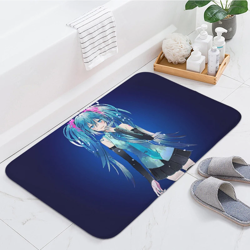 House Entrance Mat Non-slip D-Hatsune D-Miku Anime Kitchen Bath Rug Custom Doormat Slip-resistant Room Floor Carpet Home