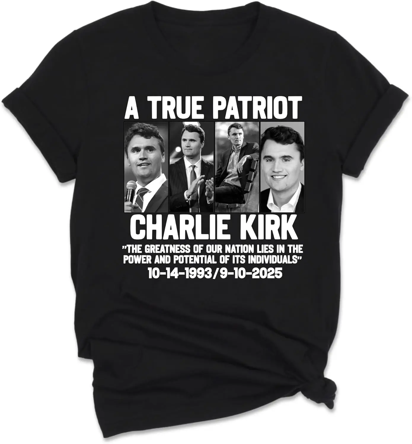 Uma verdadeira camisa do Patriota Charlie Kirk