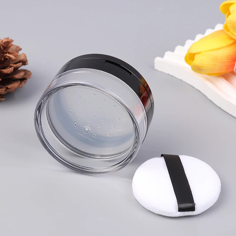 Powder Box Cosmetic Container Travel Empty Refillable Cosmetic Jar Pot Loose Face Powder Sifter Case With Mirror